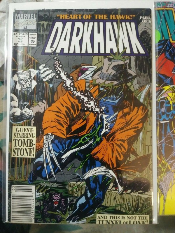 darkhawk # 12 1991 marvel   tombstone amulet heart of the hawk pt 3 savage steel 