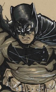 Batman Original Art by Sergio Dávila – Battle Worn DC A4 Size Signed Sketch