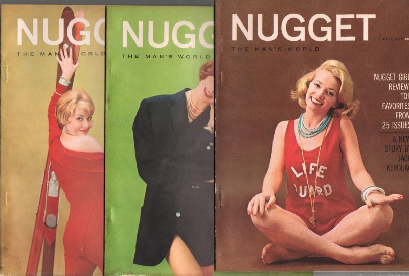 Nugget Magazine Lot 1950's-Playboy imitator-cheesecake-15 issues-Dali-Goldbeg