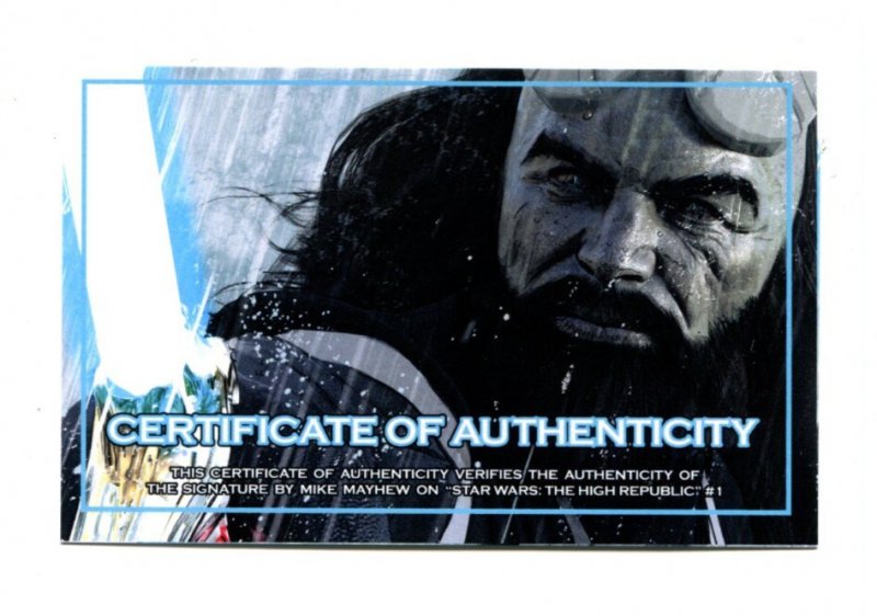 Star Wars: High Republic - The Blade #1 - Signed Mike Mayhew w/COA (9.2ob) 2022