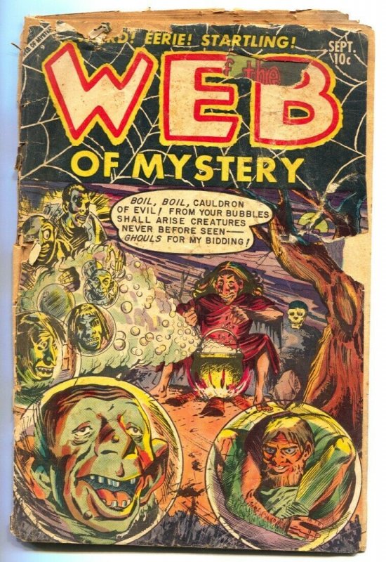 WEB OF MYSTERY #20 comic book 1953 PRE-CODE HORROR dismemberment p 