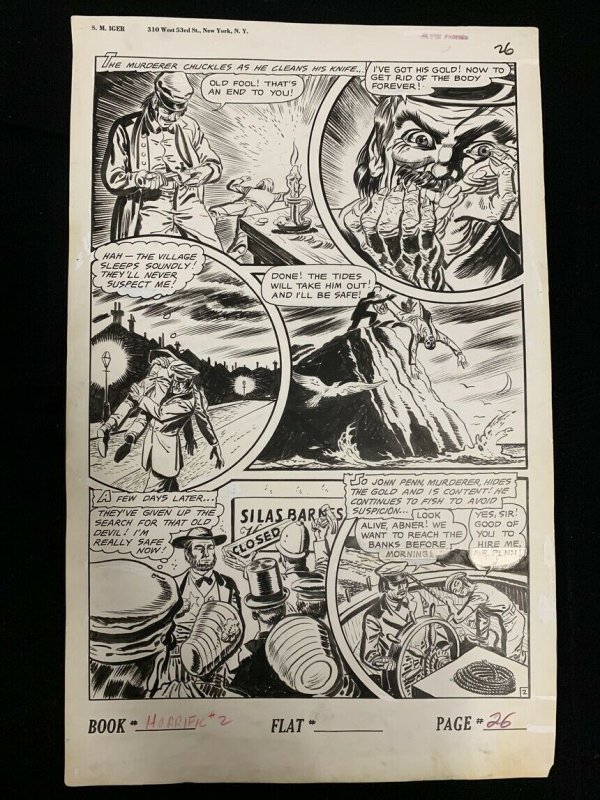 Horrific #2 Page 26 Original Art 1952 VENGEFUL CORPSE Iger Studios