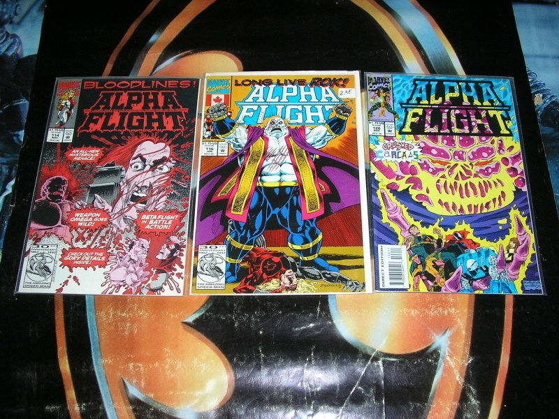 ALPHA FLIGHT (Marvel Comics), 32-126, 1986-1993, 19 diff  