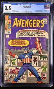 Avengers (1965) #16 - CGC 3.5 - Hawkeye, Scarlet Witch, Quicksilver Join!