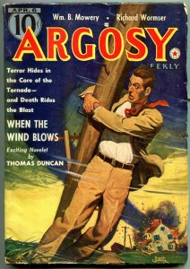 Argosy Pulp April 6 1940- When the Wind Blows- Belarski cover FN-