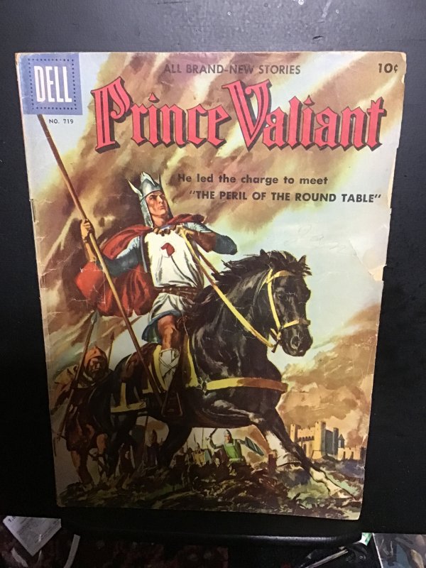 Four Color #719 (1956) fordable grade Prince Valiant!  Painted cover! VG Wow