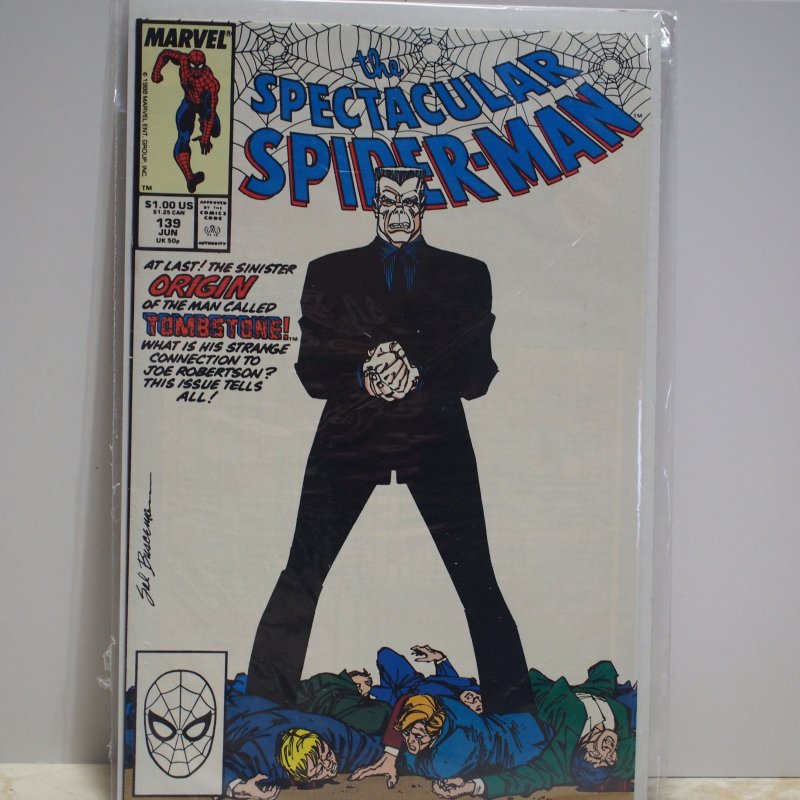 The Spectacular Spider-Man #139 (1988) VF/NM Tombstone Origin Issue!