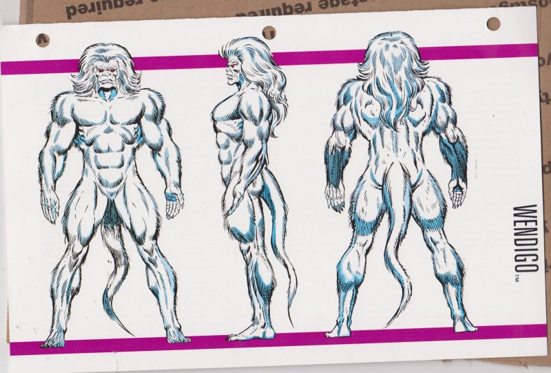 Official Handbook of the Marvel Universe Sheet - Wendigo