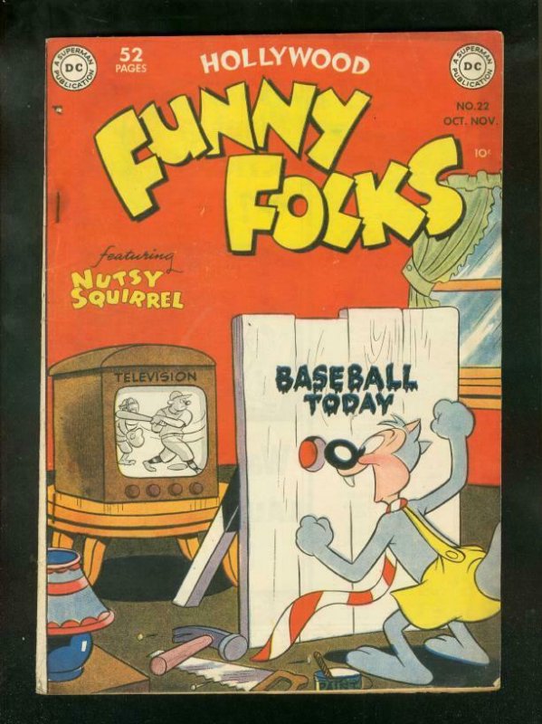 FUNNY FOLKS #22 1949-BASEBALL COVER-NUTSY SQUIRREL FN-