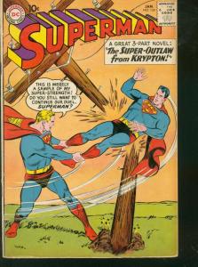 SUPERMAN #134  1960 DC   SUPER OUTLAW FROM KRYPTON VG