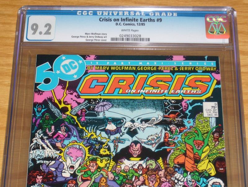 Crisis on Infinite Earths #9 CGC 9.2 marv wolfman - george perez - dc comics