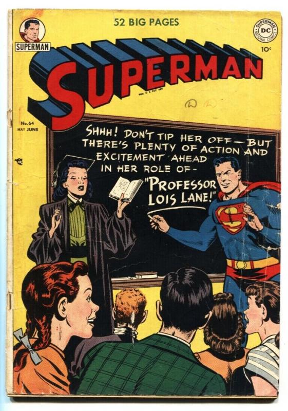 SUPERMAN #64 1950-Prankster-Golden-Age DC-G