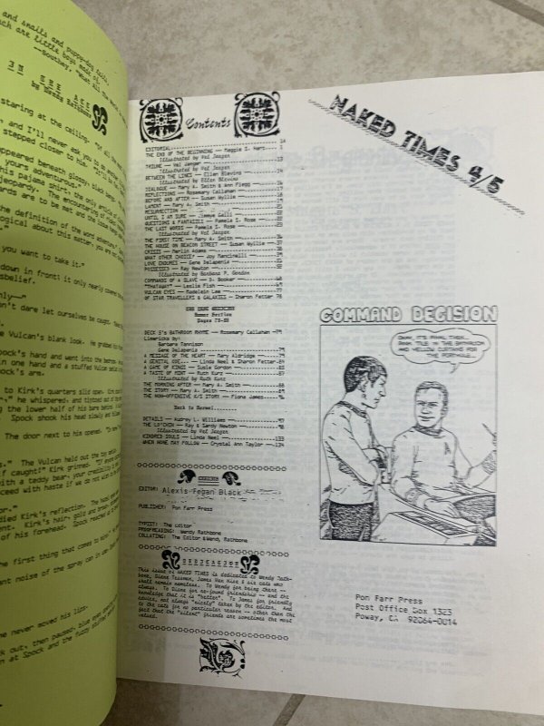 NAKED TIMES (STAR TREK FANZINE) - 4/5, 12, 13, 17, 18 - KIRK/SPOCK GAY EROTICA