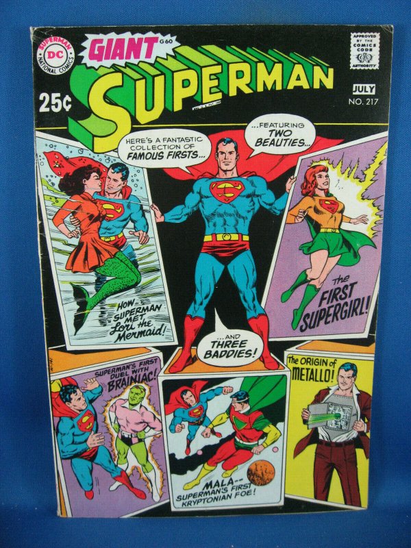 SUPERMAN 217 F VF SUPERGIRL LORI LEMARIS BRAINIAC METALLO 1969