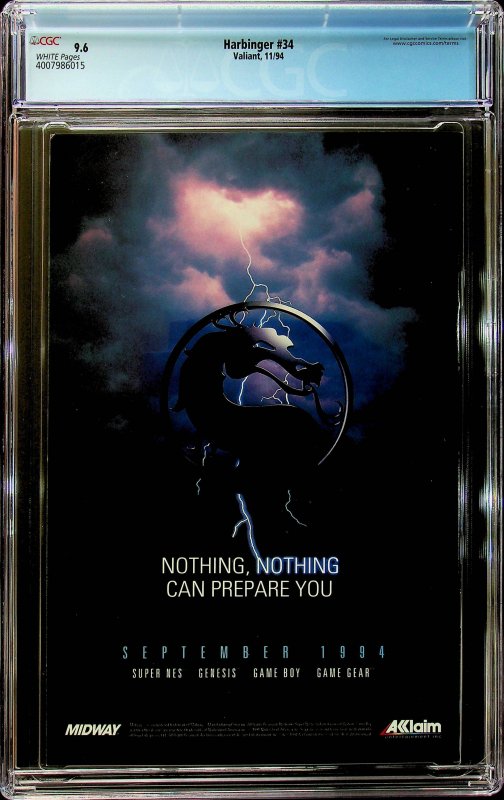 Harbinger #34 (1994) - CGC 9.6 Cert#4007986015