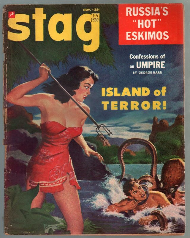 Stag #5 11/1950-Atlas-spicy-octopus-CC Besck-George Petty pin-up girls-G/VG