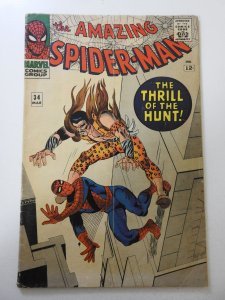 The Amazing Spider-Man #34 (1966) VG- Condition moisture stain