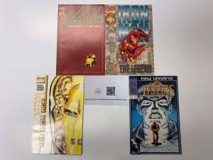 4 MARVEL COMICS Rebirth Iron Man #1 Iron Man Legend #1 Iron Age #1 Justice 6 KM4