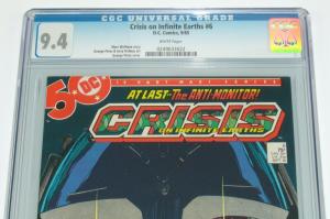 Crisis on Infinite Earths #6 CGC 9.4 key book 1ST WILDCAT george perez art dc 