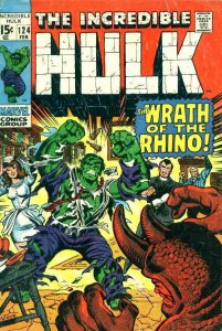 Incredible Hulk, The #124 VG ; Marvel | low grade comic Roy Thomas Rhino