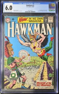 HAWKMAN #1 CGC 6.0 First Solo Series Premiere Murphy Anderson Art Key DCU 1964