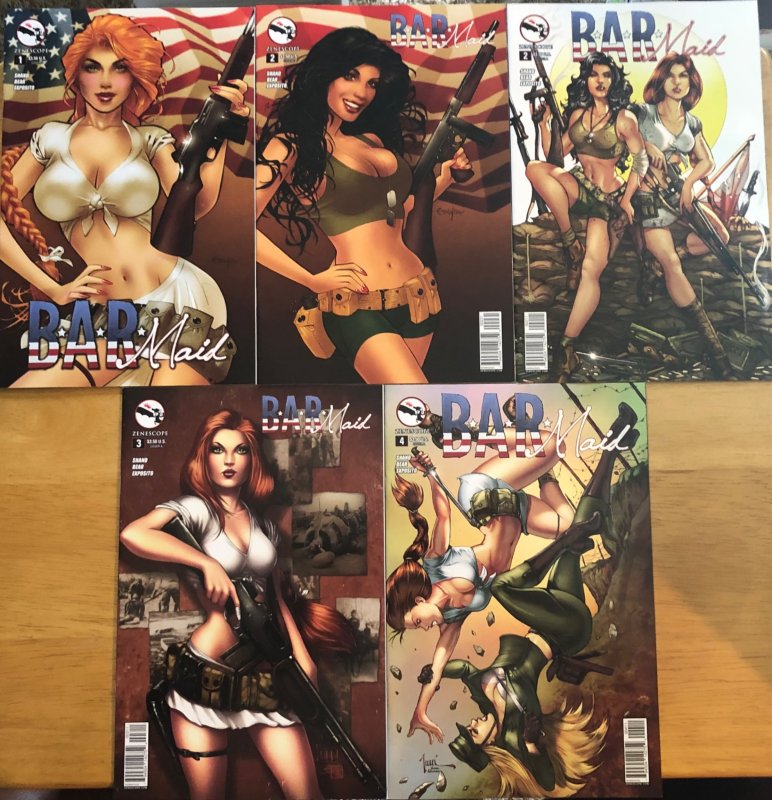 BAR Maid #1 2 3 4 (2014) Franchesco CVR (1 & 2) CVR A (2 3 4) LOT OF 5 Zenescope