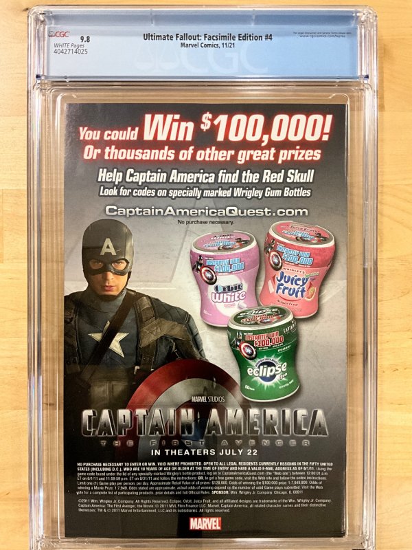 Ultimate Fallout #4 Newsstand Cover (2011) CGC 9.8