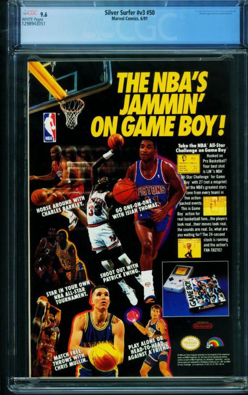 Silver Surfer #50 CGC 9.6 1991-Thanos-Marvel Foil cover 1298943051