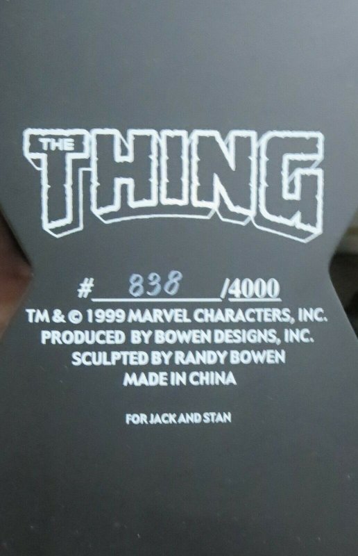 THE THING STATUE by Bowen Designs! 838/4000 NO BOX! Fantastic Four