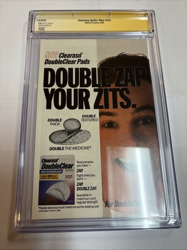 Amazing Spider-Man (1989) # 316 (CGC 9.8 WP) Signed Full Todd Mcfarlane • Venom