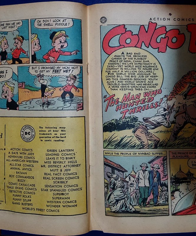 Action Comics #133 (Jun 1949, DC) - with Tommy Tomorrow, Congo Bill 3.5 VG-