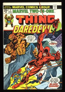 Marvel Two-In-One #3 FN/VF 7.0 Daredevil Thing!