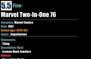 Marvel Two-In-One 76 (1981) FN- Iceman Mark Jewelers