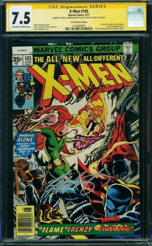 X-Men #105 (Marvel, 1977) CGC 7.5 - KEY - 2X Sig