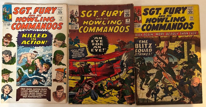 *Sgt Fury (1963 Marvel) 16vg, 17vg, 18vg, 19vg, 20fn