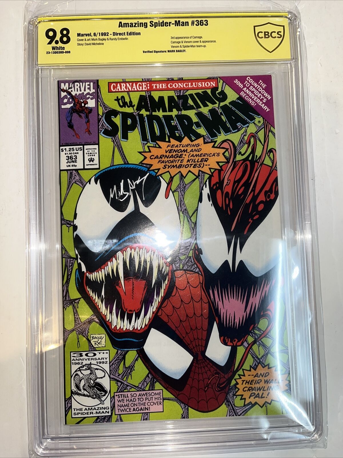 Amazing Spider-Man #361 & #362 CGC 9.8 SS Mark Bagley Venom Custom