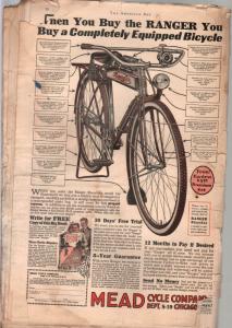 American Boy 8/1921-John Held Jr cover-adventure-pulp fiction-bike ads-FR