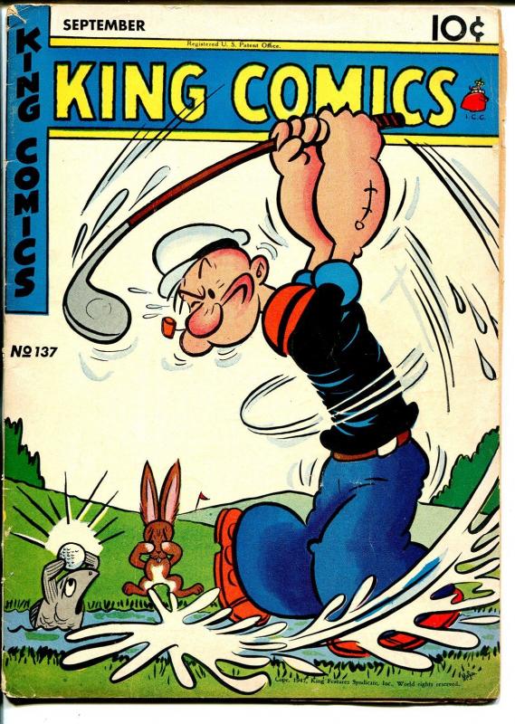 King #137 1947-David McKay-Popeye-Golf cover-Blondie-Flash Gordon-VG/FN