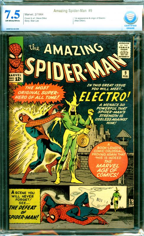 Amazing Spider-Man #9 CBCS Graded 7.5 1st Electro