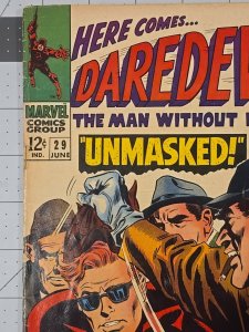 Daredevil #29 Unmasked (Marvel Comics June 1967) Silver Age