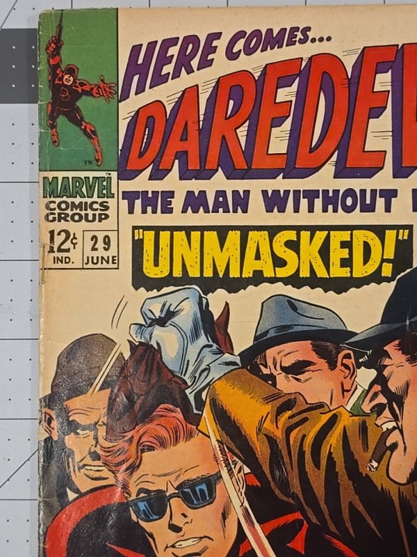 Daredevil #29 Unmasked (Marvel Comics June 1967) Silver Age