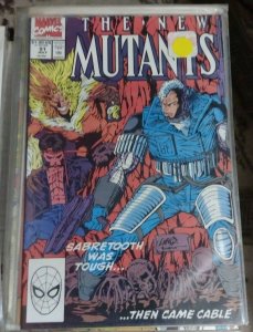 NEW MUTANTS  # 91 1990 marvel  LIEFELD cable sabertooth  rictor morlocks masque