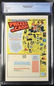 Incredible Hulk #272 1982 Marvel Comics CGC 9.8 White Pages 021