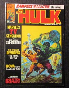 1978 HULK Rampage UK Marvel Magazine #6 FN+ 6.5 Sub-Mariner Defenders Nova