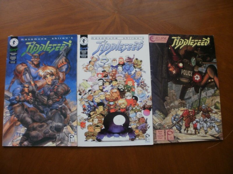 3 MANGA Comic: Masamune Shirow's APPLESEED #1 #2 (Databook) & Book Two Volume 4