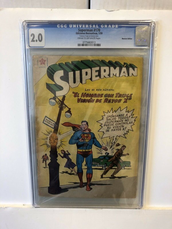 Superman #170 CGC 2.0 G mexican edition 1959 golden age CREAM TO OFF WHITE