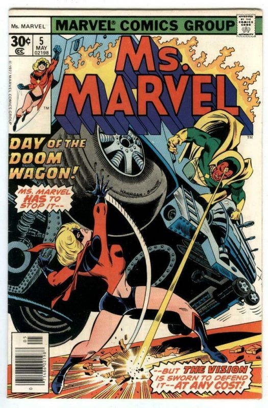 Ms. Marvel #5 May 1977-Vision & Modok Carol Danvers Captain Marvel HIGH GRADE