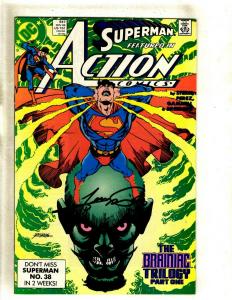 Action Comics # 647 NM- DC Comic Book SIGNED George Perez Superman Braniac J372