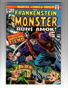 The Frankenstein Monster #13 (1974) Bronze Marvel Horror Classic !!! / ID#22