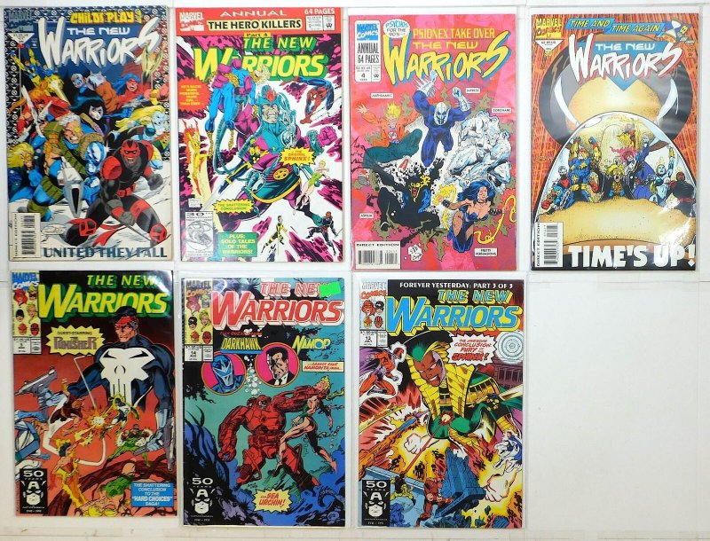 New Warriors Lot 7 #9, 13, 14, 46, 50, Annual 2, 4 1991 Marvel Comics
